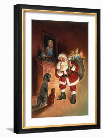 Santa and Family Pets-Hal Frenck-Framed Giclee Print