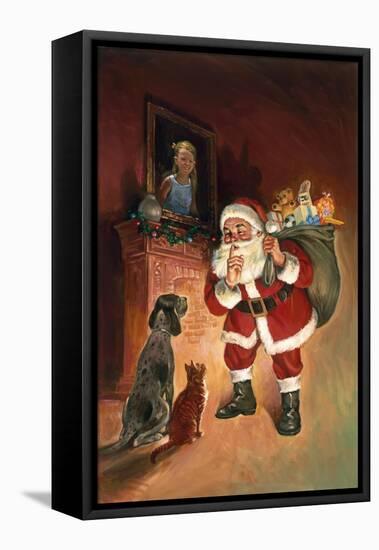 Santa and Family Pets-Hal Frenck-Framed Premier Image Canvas