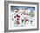 Santa and Friends Enjoy Skating-MAKIKO-Framed Giclee Print