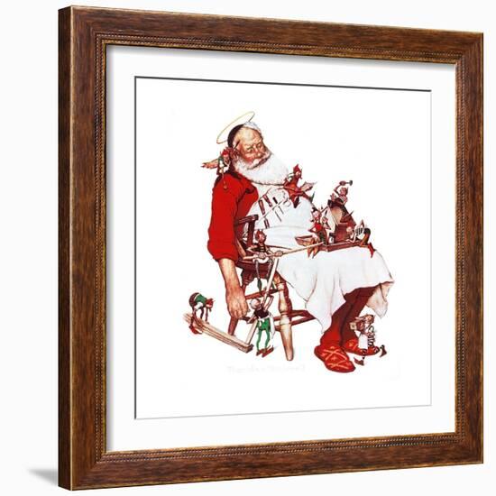 Santa and Helpers-Norman Rockwell-Framed Giclee Print