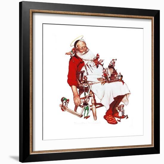 Santa and Helpers-Norman Rockwell-Framed Giclee Print