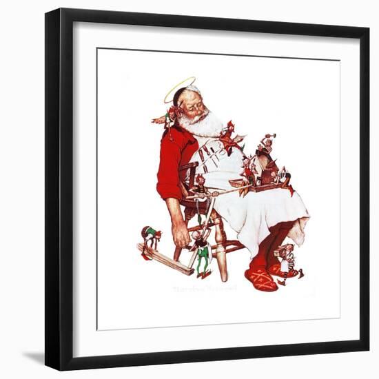 Santa and Helpers-Norman Rockwell-Framed Giclee Print