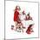 Santa and Helpers-Norman Rockwell-Mounted Giclee Print