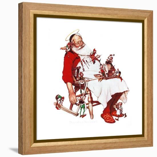 Santa and Helpers-Norman Rockwell-Framed Premier Image Canvas