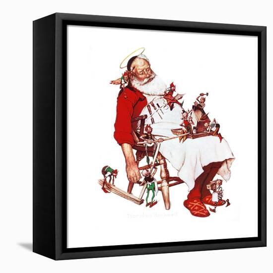 Santa and Helpers-Norman Rockwell-Framed Premier Image Canvas