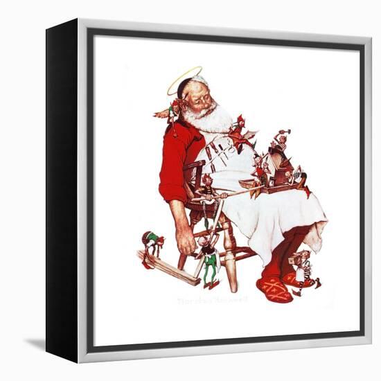 Santa and Helpers-Norman Rockwell-Framed Premier Image Canvas