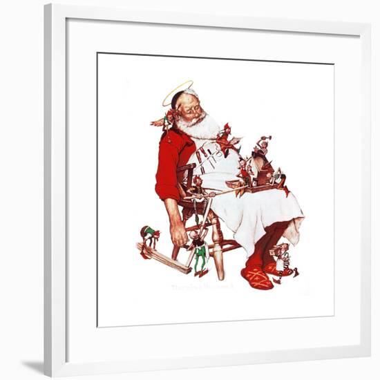 Santa and Helpers-Norman Rockwell-Framed Giclee Print