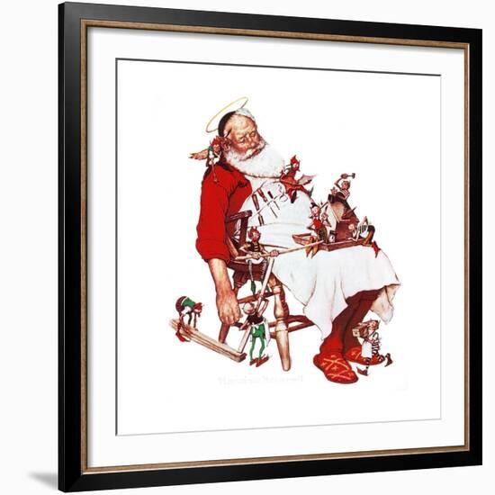 Santa and Helpers-Norman Rockwell-Framed Giclee Print