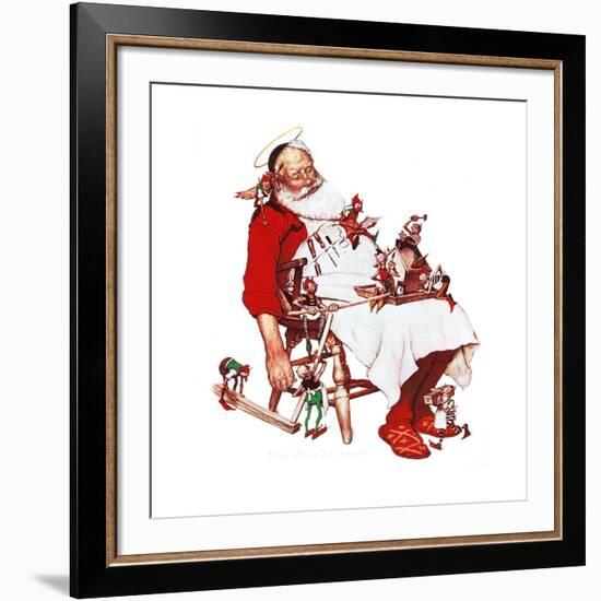 Santa and Helpers-Norman Rockwell-Framed Giclee Print