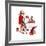 Santa and Helpers-Norman Rockwell-Framed Giclee Print