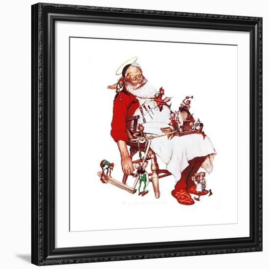 Santa and Helpers-Norman Rockwell-Framed Giclee Print