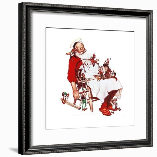 Santa and Helpers-Norman Rockwell-Framed Premium Giclee Print