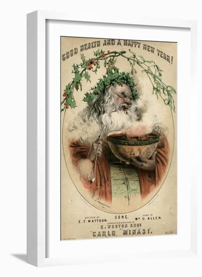 Santa and Punchbowl-W Brandard-Framed Art Print