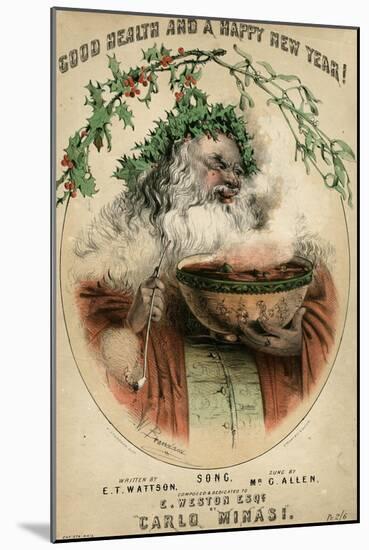 Santa and Punchbowl-W Brandard-Mounted Art Print