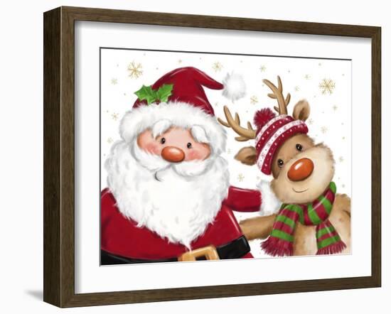 Santa and Reindeer-MAKIKO-Framed Giclee Print