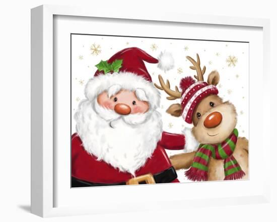 Santa and Reindeer-MAKIKO-Framed Giclee Print