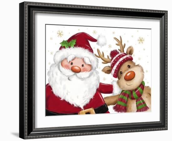 Santa and Reindeer-MAKIKO-Framed Giclee Print