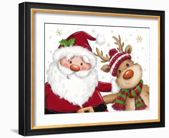 Santa and Reindeer-MAKIKO-Framed Giclee Print