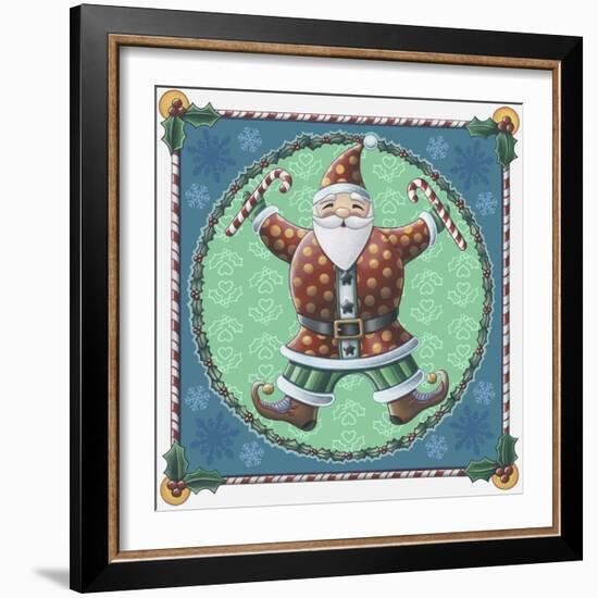 Santa and Snowflakes-Michele Meissner-Framed Giclee Print