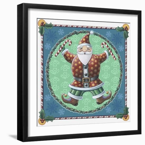 Santa and Snowflakes-Michele Meissner-Framed Giclee Print