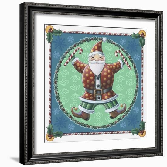 Santa and Snowflakes-Michele Meissner-Framed Giclee Print