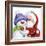 Santa And Snowman 2-MAKIKO-Framed Giclee Print