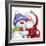 Santa And Snowman 2-MAKIKO-Framed Giclee Print