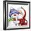 Santa And Snowman 2-MAKIKO-Framed Giclee Print