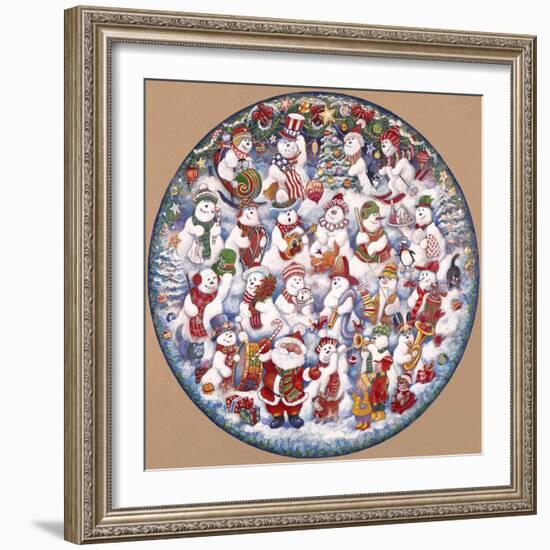 Santa and the Snowfolks-Bill Bell-Framed Giclee Print