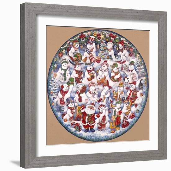 Santa and the Snowfolks-Bill Bell-Framed Giclee Print