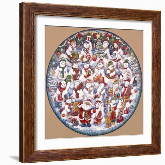 Santa and the Snowfolks-Bill Bell-Framed Giclee Print