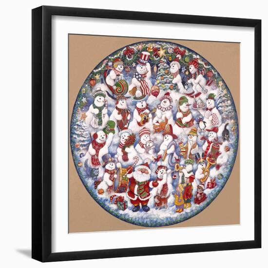 Santa and the Snowfolks-Bill Bell-Framed Giclee Print