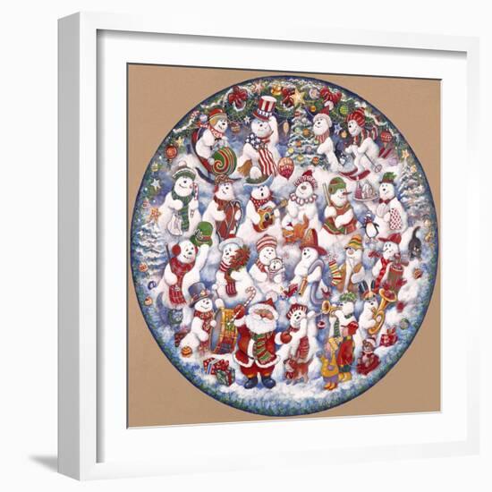 Santa and the Snowfolks-Bill Bell-Framed Giclee Print