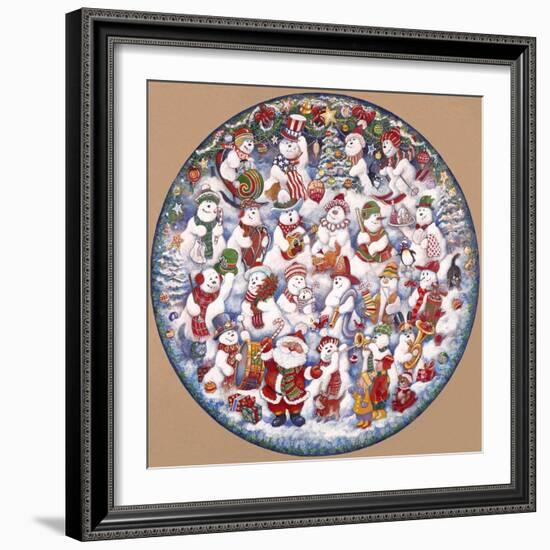 Santa and the Snowfolks-Bill Bell-Framed Giclee Print