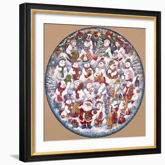 Santa and the Snowfolks-Bill Bell-Framed Giclee Print