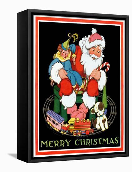 Santa and the Toys - Child Life-Hazel Frazee-Framed Premier Image Canvas