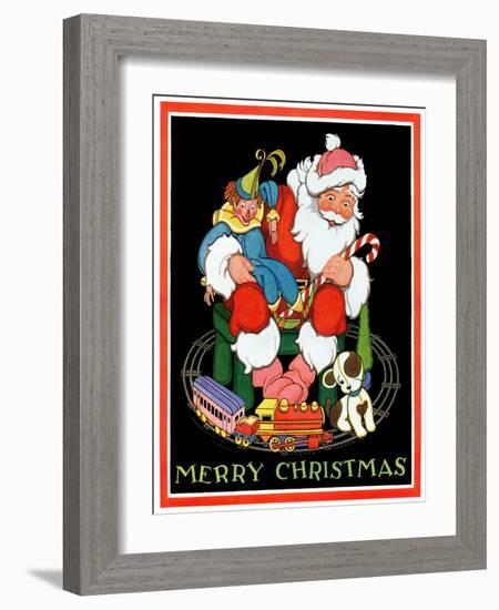 Santa and the Toys - Child Life-Hazel Frazee-Framed Giclee Print