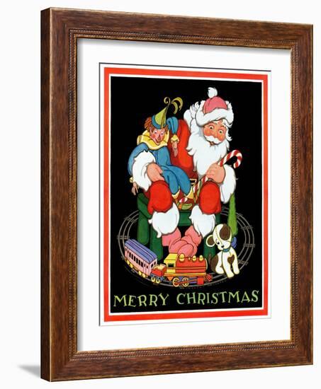 Santa and the Toys - Child Life-Hazel Frazee-Framed Giclee Print