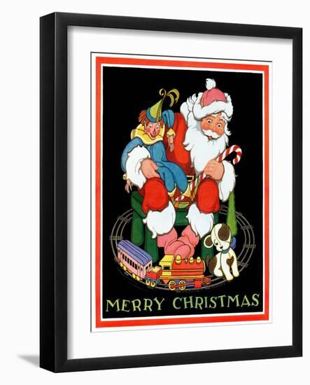 Santa and the Toys - Child Life-Hazel Frazee-Framed Giclee Print