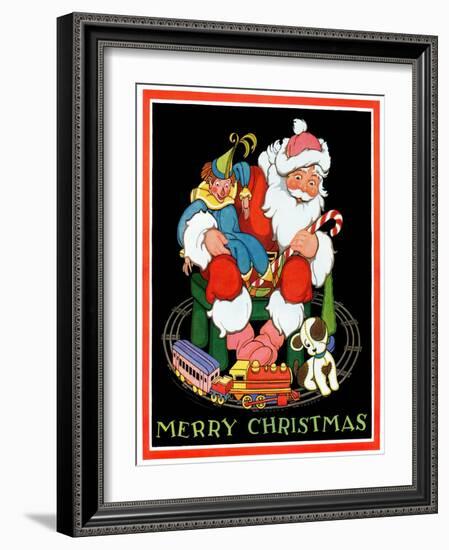 Santa and the Toys - Child Life-Hazel Frazee-Framed Giclee Print