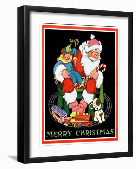Santa and the Toys - Child Life-Hazel Frazee-Framed Premium Giclee Print