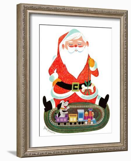 Santa and the Train - Jack and Jill, December 1957-Jack Weaver-Framed Giclee Print