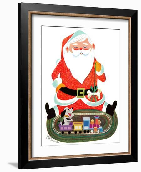 Santa and the Train - Jack and Jill, December 1957-Jack Weaver-Framed Giclee Print