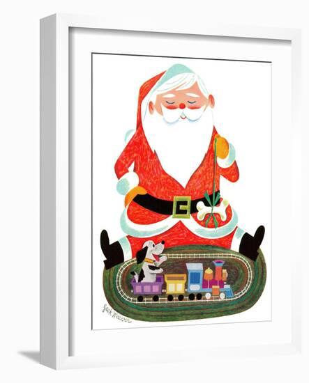 Santa and the Train - Jack and Jill, December 1957-Jack Weaver-Framed Giclee Print