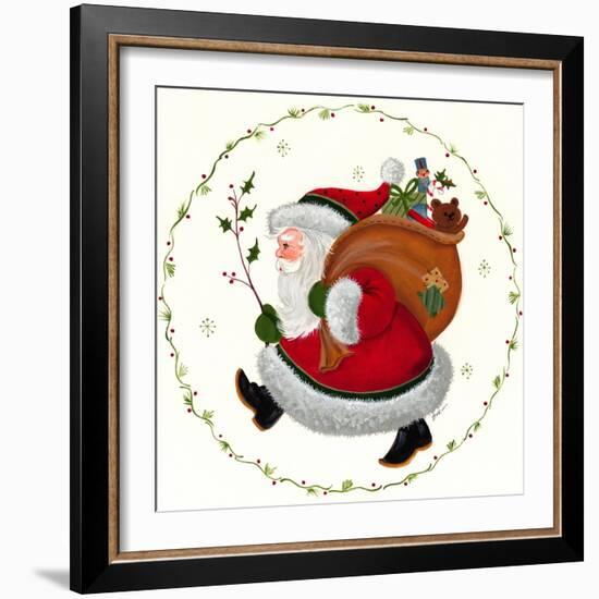 Santa and Toy Sack-Beverly Johnston-Framed Giclee Print