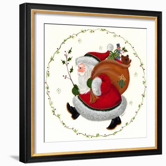 Santa and Toy Sack-Beverly Johnston-Framed Giclee Print