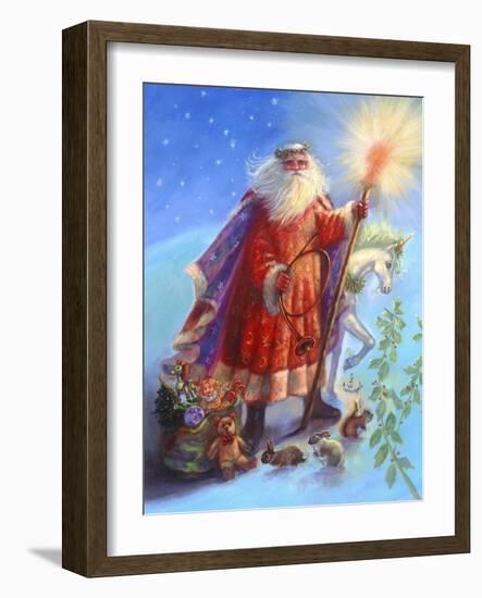 Santa and Unicorn-Judy Mastrangelo-Framed Giclee Print