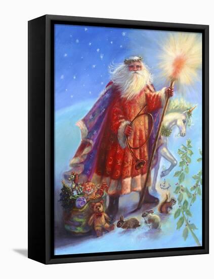 Santa and Unicorn-Judy Mastrangelo-Framed Premier Image Canvas