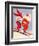 Santa and Woman Together on Candy Cane Skis, National Museum of American History, Archives Center-null-Framed Premium Giclee Print