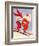 Santa and Woman Together on Candy Cane Skis, National Museum of American History, Archives Center-null-Framed Art Print